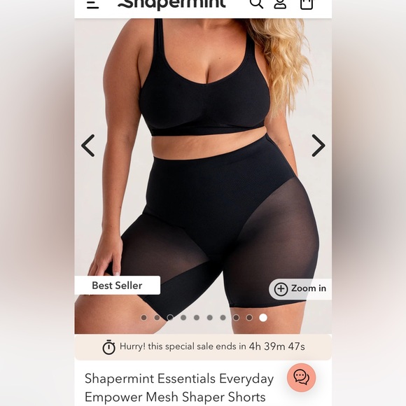 NWT Shapermint Essentials Everyday Empower Mesh Shaper Shorts Black - Picture 4 of 12